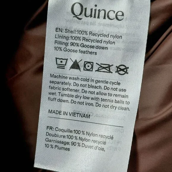 Quince Responsible Down Puffer Maxi Coat Jacket Womens Small Brown Long NO BELT - Picture 4 of 7